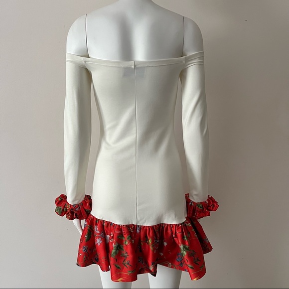 Alexis Estelle Off-the-Shoulder Flounce Mini Dress / Size XS / Bell Cuff - Picture 9 of 15